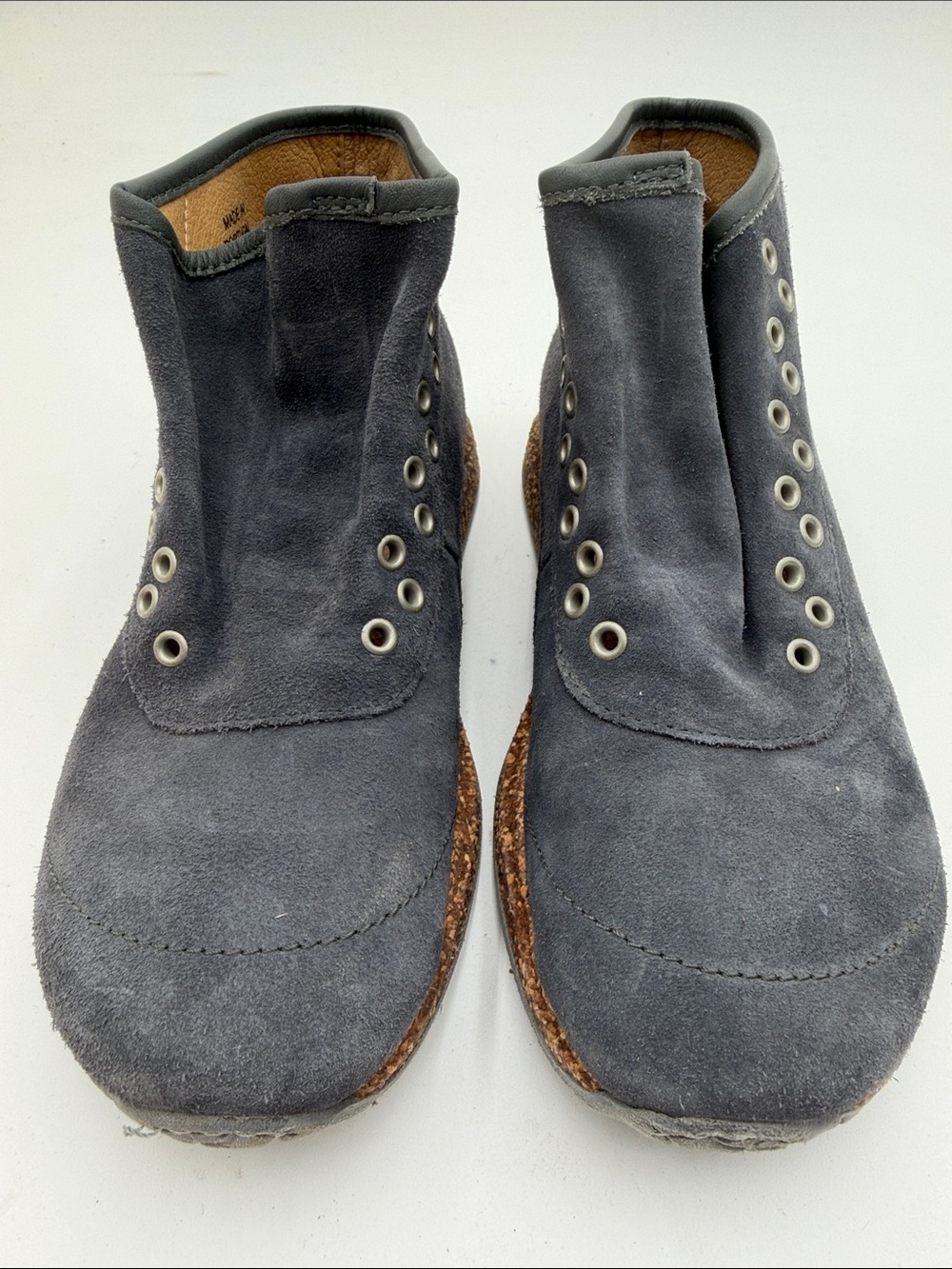 BIRKENSTOCK Atlin sz37 Graphite Suede High-Top Booties with Cork Midsole - Picture 2 of 11